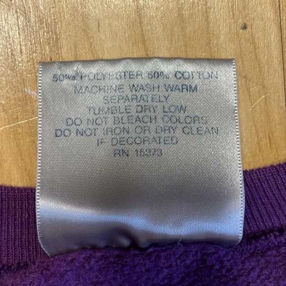 Vintage 90s Graphic New York City Pop Art Sweatshirt Crewneck Purple 80s - Picture 3 of 7